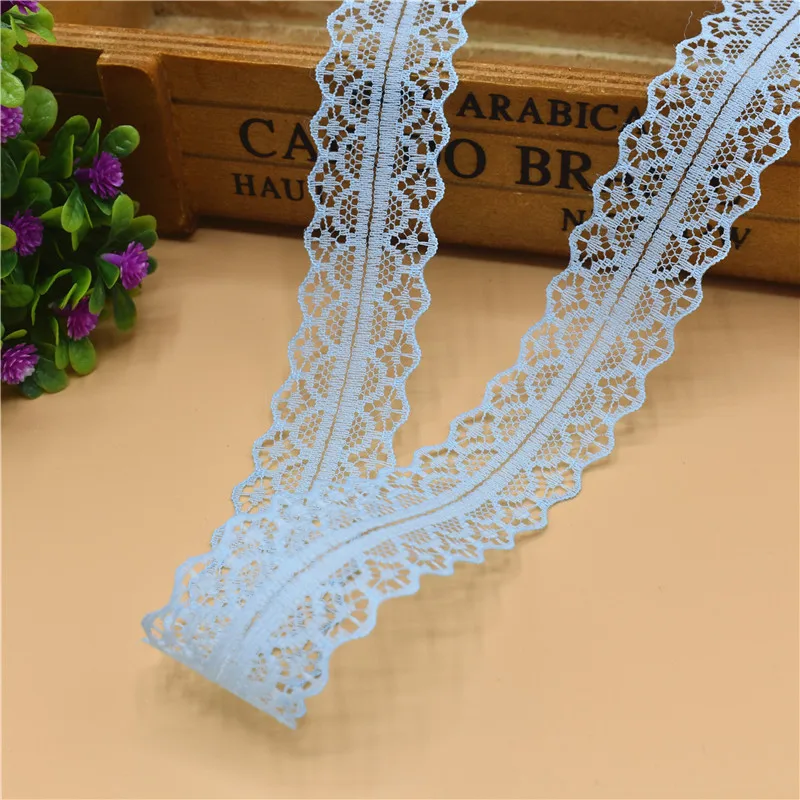 Beautiful 10Yards light blue Lace Ribbon Tape 28MM Lace Trim Fabric DIY