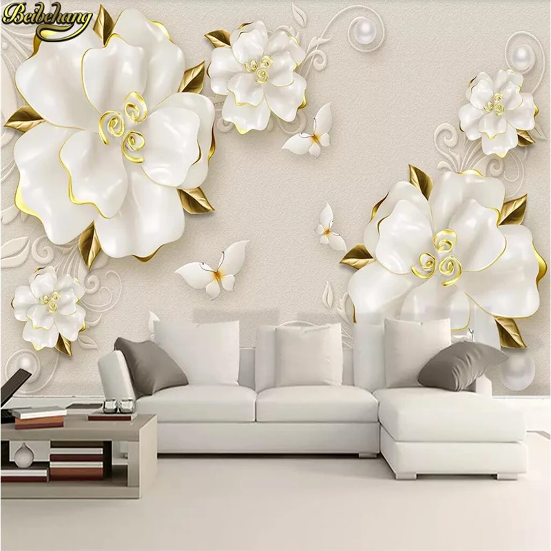 

beibehang Custom Mural Flower Wallpaper for Wall Murals Printed Home Decor Papel De Parede 3D Photo wallpapers for living room