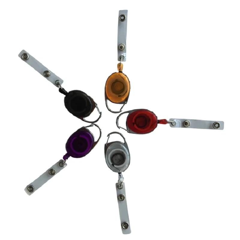 

1PC 5 Colors Plastic Retractable Anti Lost Clip Card Badge Holder Reels ID Card Work Card Chain Clip Ring Office School Supply