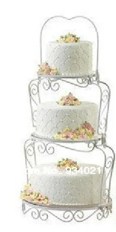

3 Tier Iron / Stainless Steel Cake Stand For Wedding Party, Hanging Cake Stand