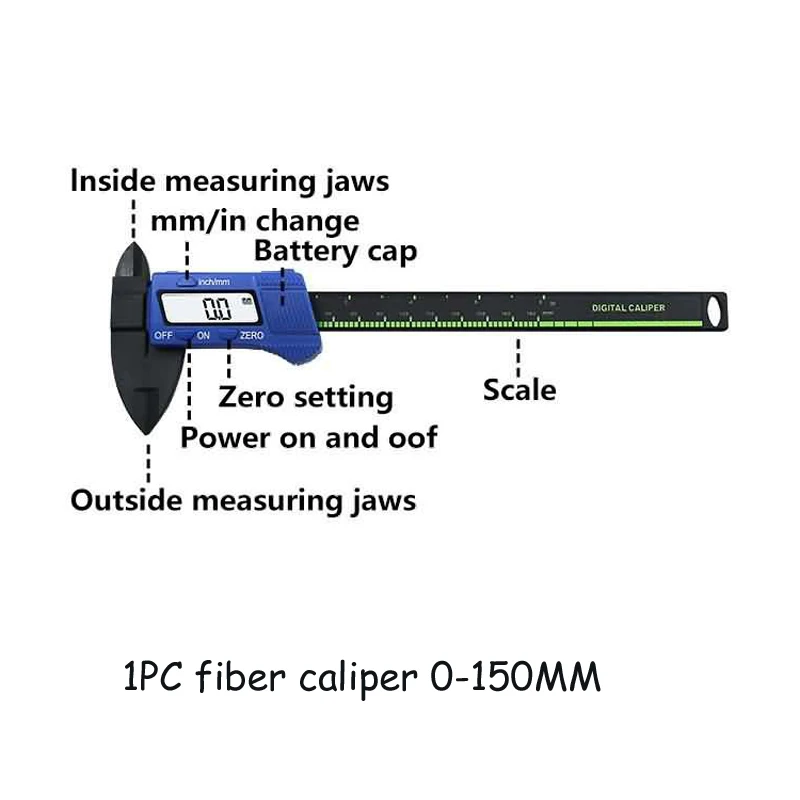 100 мм 150 мм электронный цифровой штангенциркуль 6 дюймов штангенциркуль из углеродного волокна микрометр измерительный инструмент цифровая линейка - Цвет: D Style