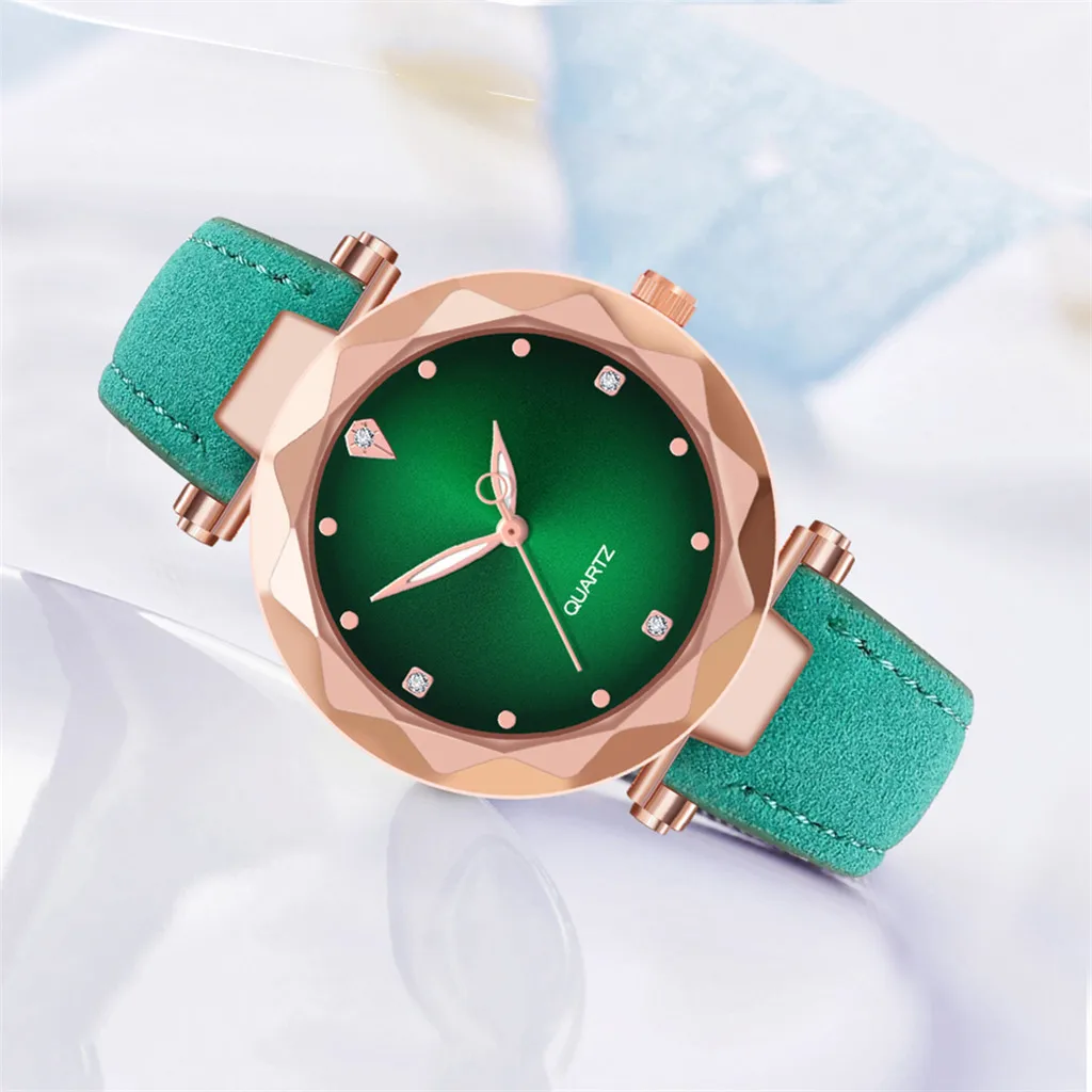 Модные женские кварцевые часы, женские роскошные часы с Циферблатом из нержавеющей стали, повседневные наручные часы с браслетом, подарок на День Благодарения - Цвет: Green