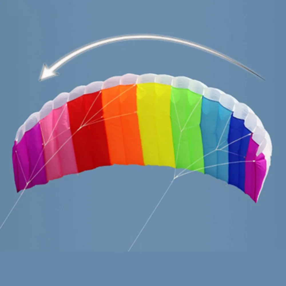 Радужный двойной линии кайтсерфинга трюк парашют мягкий параплан сёрфинга воздушный змей Спорт на открытом воздухе пляжный Летающий воздушный змей
