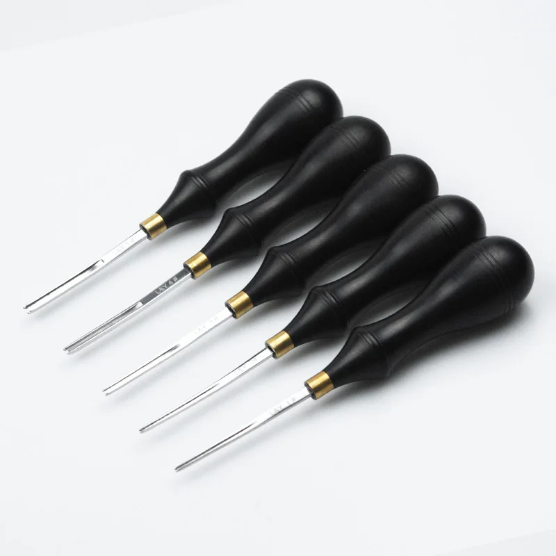 

Leather Craft Tools Kit, Kglobal Skiving Edge Beveler Cutter Working Tools,DIY Adjustable Hand Stitching Groover Steel Hand Tool