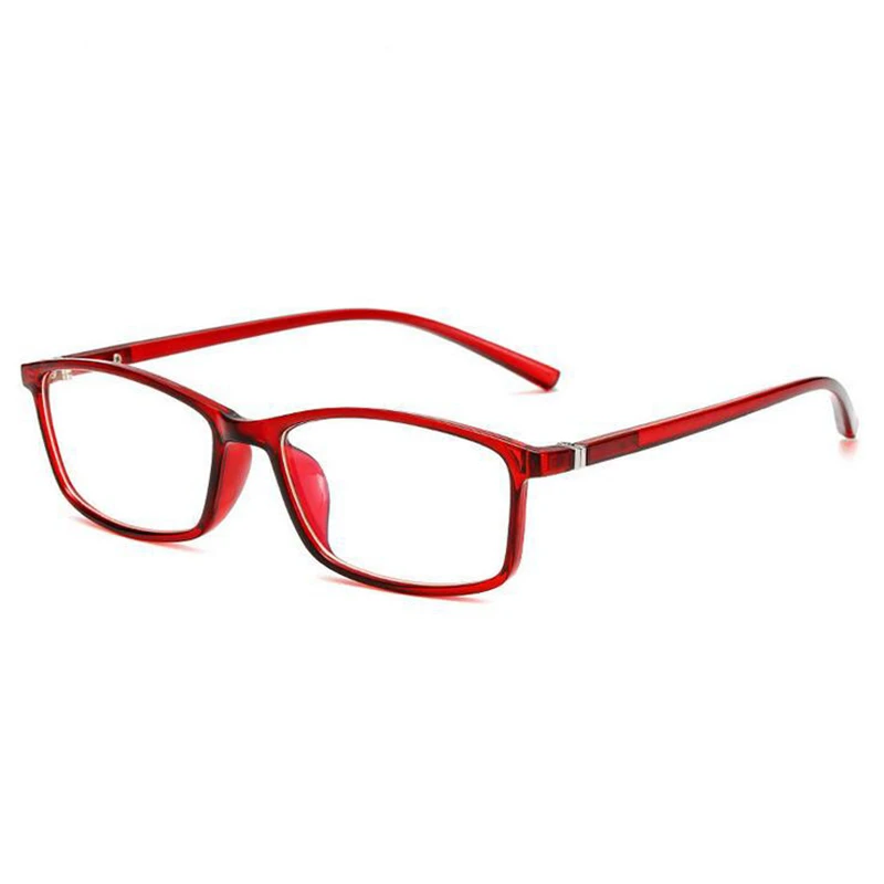 Мужские и женские очки для близорукости, оптические очки по рецепту, черная синяя оправа-1,0-1,5-2,0-2,5-3,0-3,5-4,0-4,5-5,0-5,5-6,0 - Цвет оправы: Red