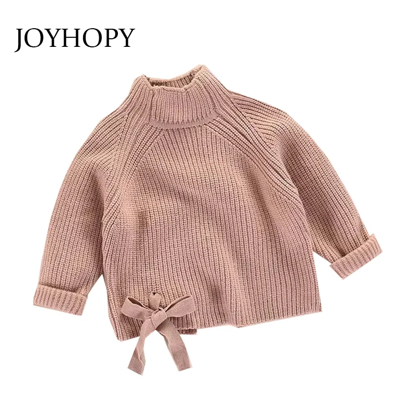 Свитер для девочек JOYHOPY теплый мягкий вязаный свитер с высоким воротником осени и