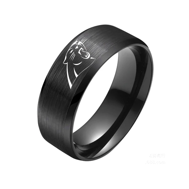 Black Panther Logo Uomini Anello In Acciaio Inox Nero Gioielli Unisex di Stile d Black Panther Logo Uomini Anello In Acciaio Inox Nero Gioielli Unisex di Stile d