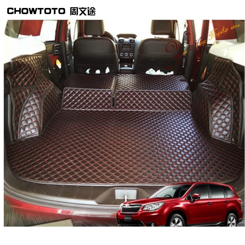 

CHOWTOTOAA Auto Trunk Mats For Subaru Forester Trunk mat+back mats+two Sides Mats Waterproof Durable Leather Carpets Lagguge Pad