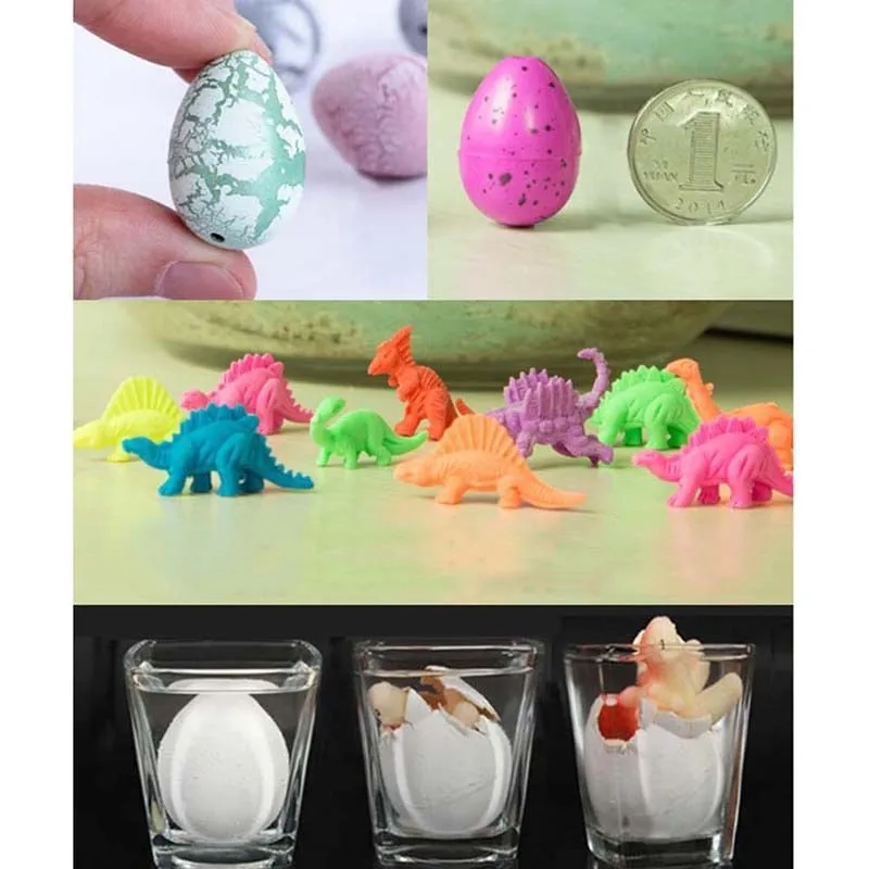 6PCS Hatching Growing Dinosaur Dino Eggs Add Water Magic Cute Children Kids Toys 