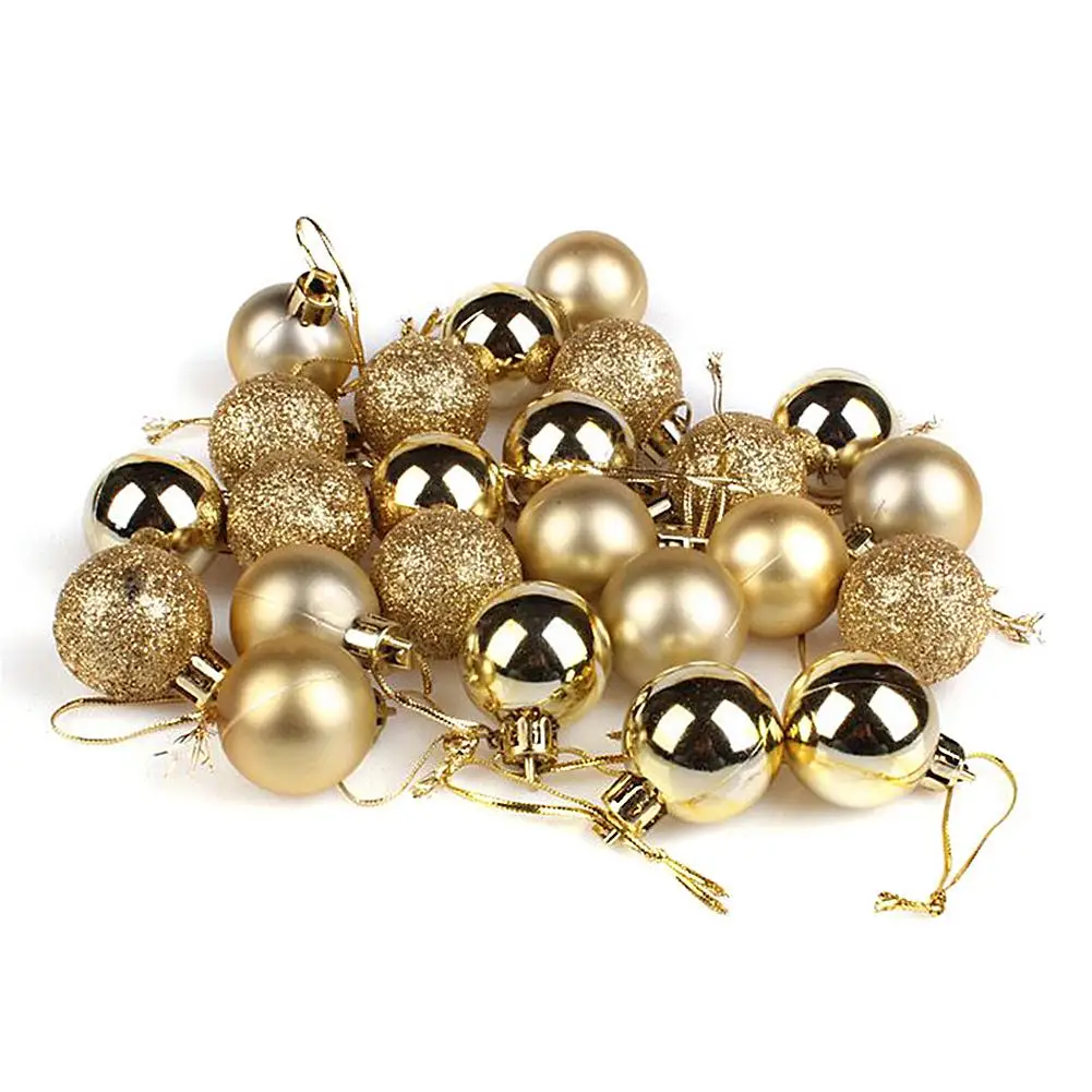

24PCS of Pure Color Christmas Tree Decor Glitter Baubles for Christmas Decoration Christmas Balls