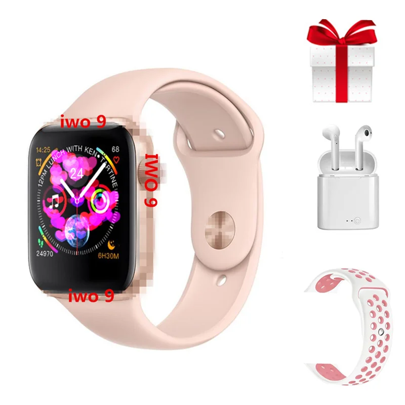 

2019 IWO 9+Airpods+belt/set Women Smart Watch 44mm Clock for apple watch iphone 6s 7 8 X plus for samsung Android smartwatch