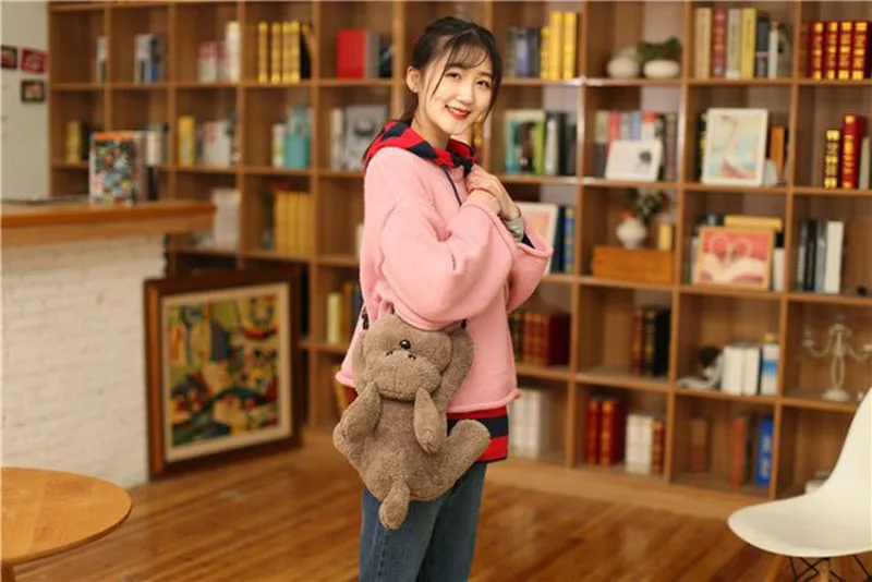 Cute Dog Crossbody Bag Shoulder Bag for Phone Anime Yuri on Ice Soft Lovely Victor's Pet Poodle Dog Plush Doll Toys Cosplay Gift (3)