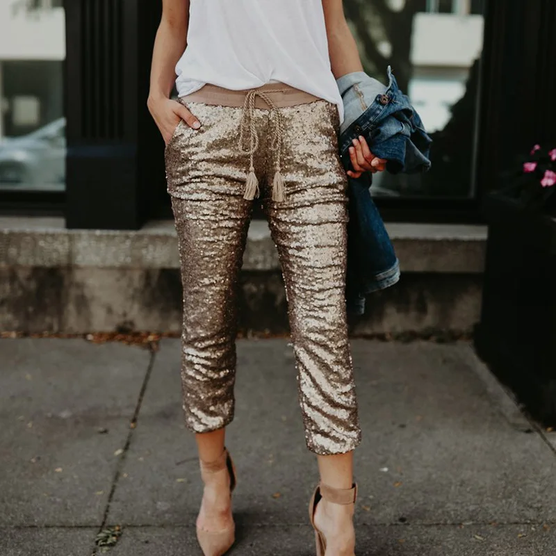 Gold Pants for Women Trousers Loose Casual Solid Color Women Harem Pants Plus Size Capri Women's Summer Gold Pants for Women Trousers Loose Casual Solid Color Women Harem Pants Plus Size Capri Women's Summer