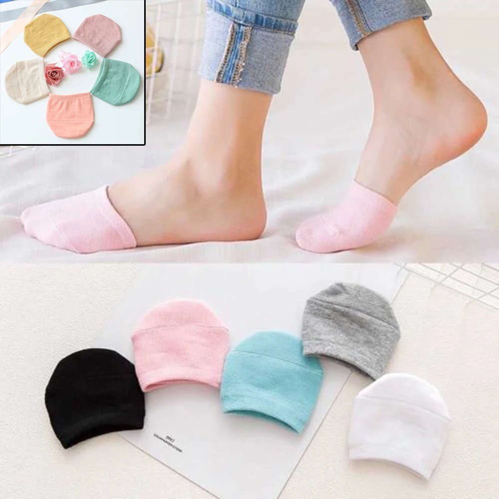 Buy 5 Pairs Korean Women Half Foot Toe Cover Socks