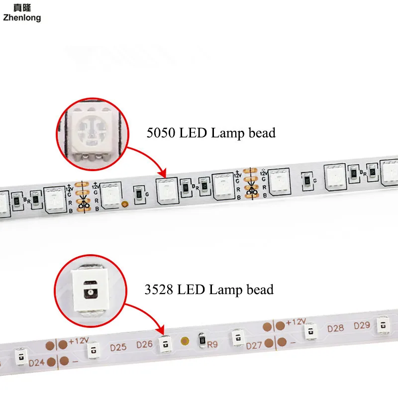 Zhenlong 5 м 300 светодиодов водонепроницаемый RGB светодиодный светильник 3528 5050 DC12V 60