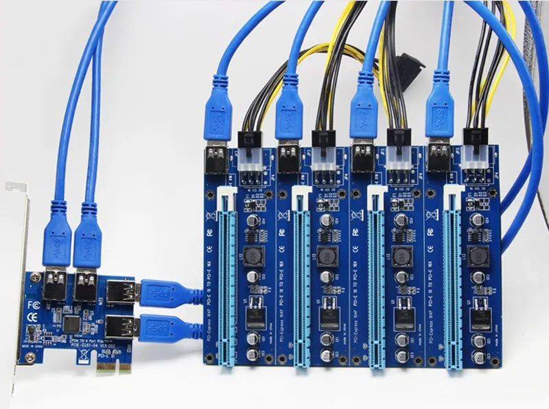 60 см USB 3 0 PCIe карта расширения PCI E Экспресс 1x до 4 порт 16x удлинитель адаптер SATA 15Pin