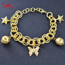 Солнечные ювелирные изделия романтические очаровательные браслеты для женщин наручные браслеты звено цепи браслет для помолвки подарок Бабочка ювелирных изделий