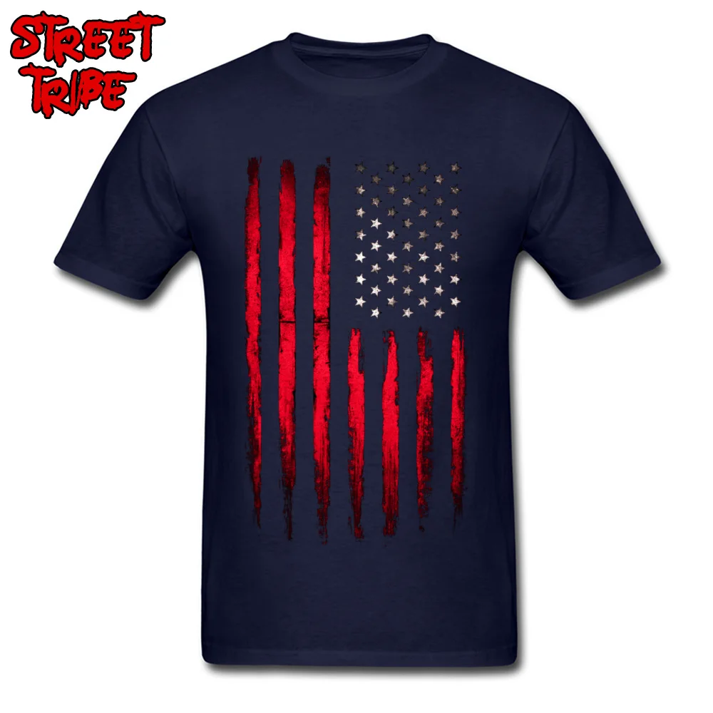 Brand New Boy T-shirts Crewneck Short Sleeve Cotton Fabric Camisa Tops Tees Custom Tops T Shirt Wholesale American stars and stripes flag Grunge navy