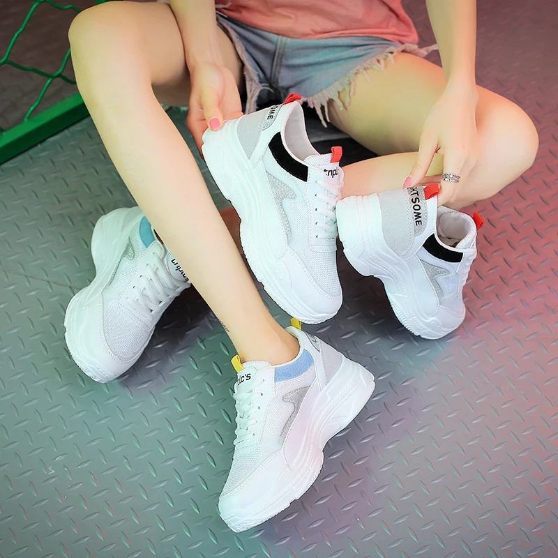 Fashion Sneakers Women Casual Shoes Breathable Flat Platform Ladies Shoes Tennis Lace Up Sport Women Vulcanize Shoes XZ64 (26)