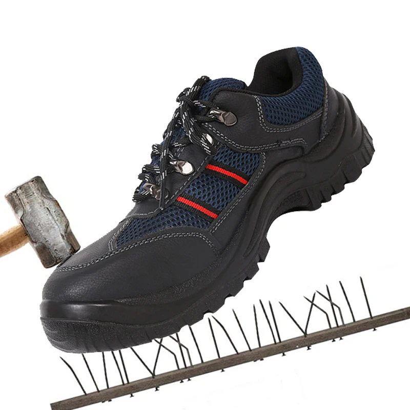 

Safety shoes protective shoes anti smashing breathable anti skid and wear-resistant head layer leather light weight work shoes