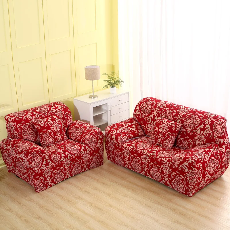

WLIARLEO Sectional Shaped Sofa Cover Full wrap Elastic Cover For Couch Red Blue Fabric Cover Sofa Corner sofa cover capa de sofa