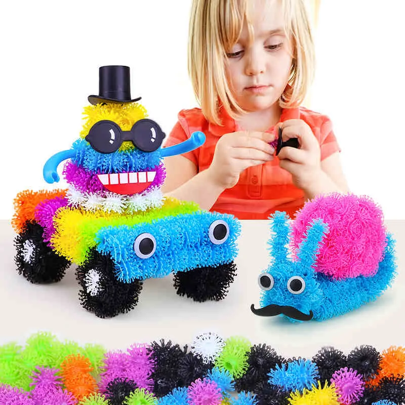 

400pcs /set Kid 3D Puzzle Toys DIY Puff Ball Squeezed Variety Shape Creative Handmade Toy Puzzles For Children Early Learn Toys