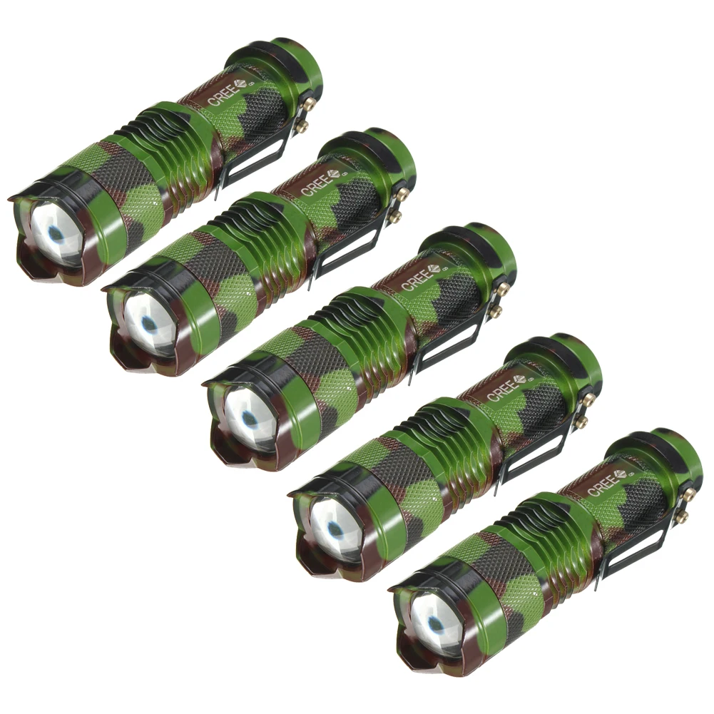 5Pcs Mini CREE Q5 2000 Lumen Three Mode Zoomable font b Flashlight b font Torch Light
