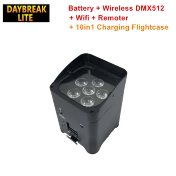 

10PCS small led wall wash par light wifi&wireless dmx&remote&battery led par 6x18w RGBWAuv 6IN1