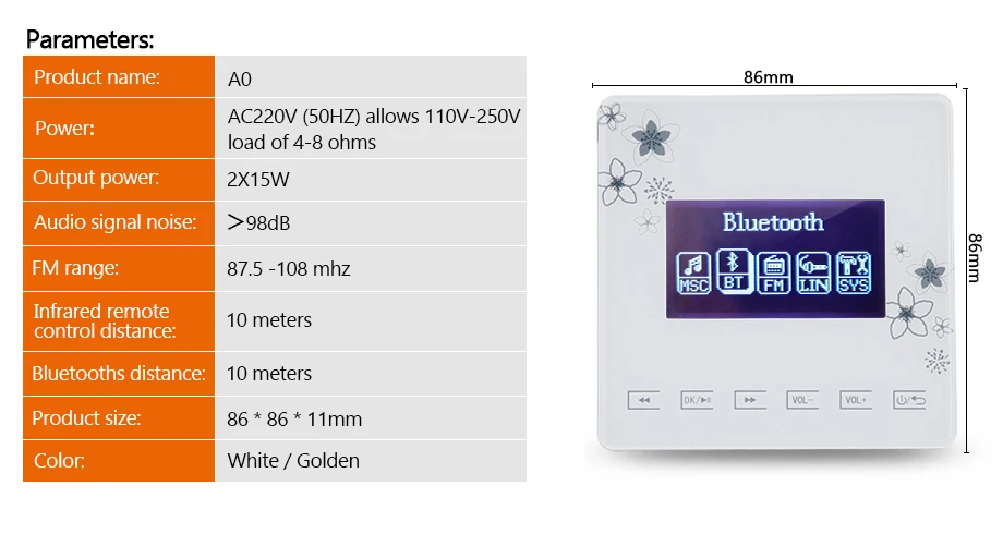 OUPUSHI A0+ KS803 музыкальная система Bluetooth цифровой стерео в стене усилитель и аудио динамик для семьи фоновая музыкальная система