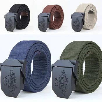 

Men's Fashion Useful Practical Military Canvas Buckle Waist Belt Waistband