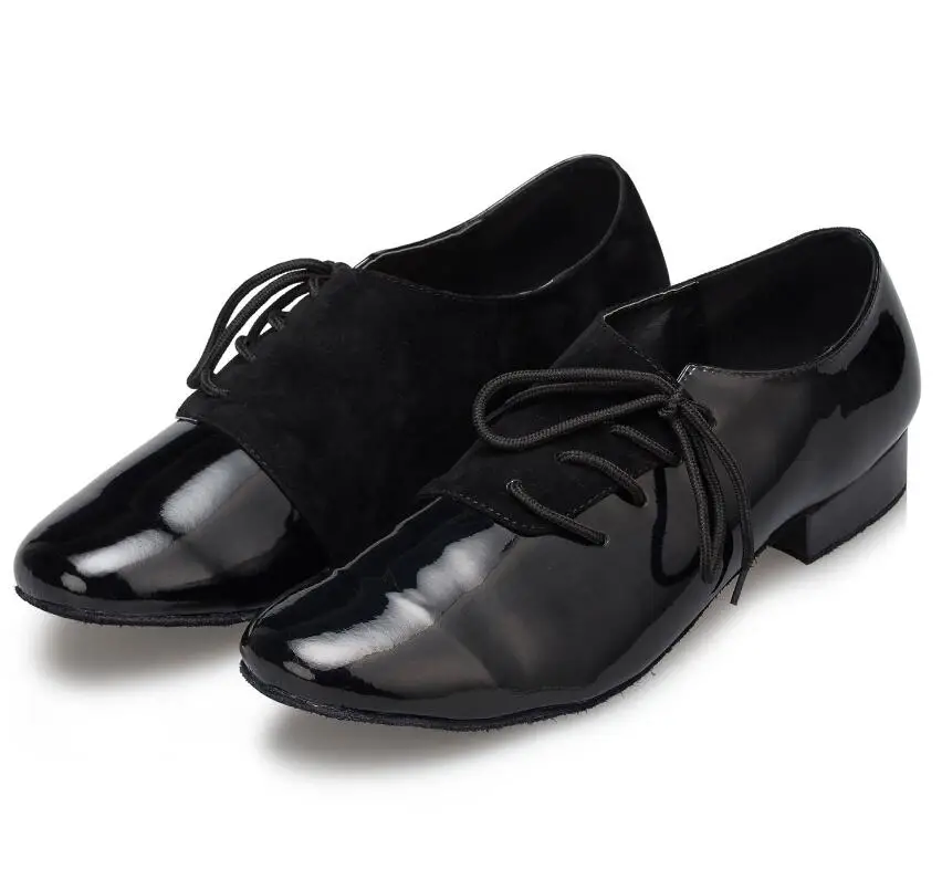 Новинка года; мужские туфли для латинских танцев из натуральной кожи; Обувь для бальных танцев на низком каблуке 2,5 см; модные вечерние ботинки с тупым носом