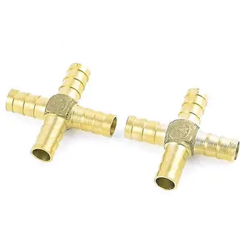 

2 Pcs Cross 10mm 25/64" Pipe Pneumatic Air Barb Hose Nippler Connector Fitting