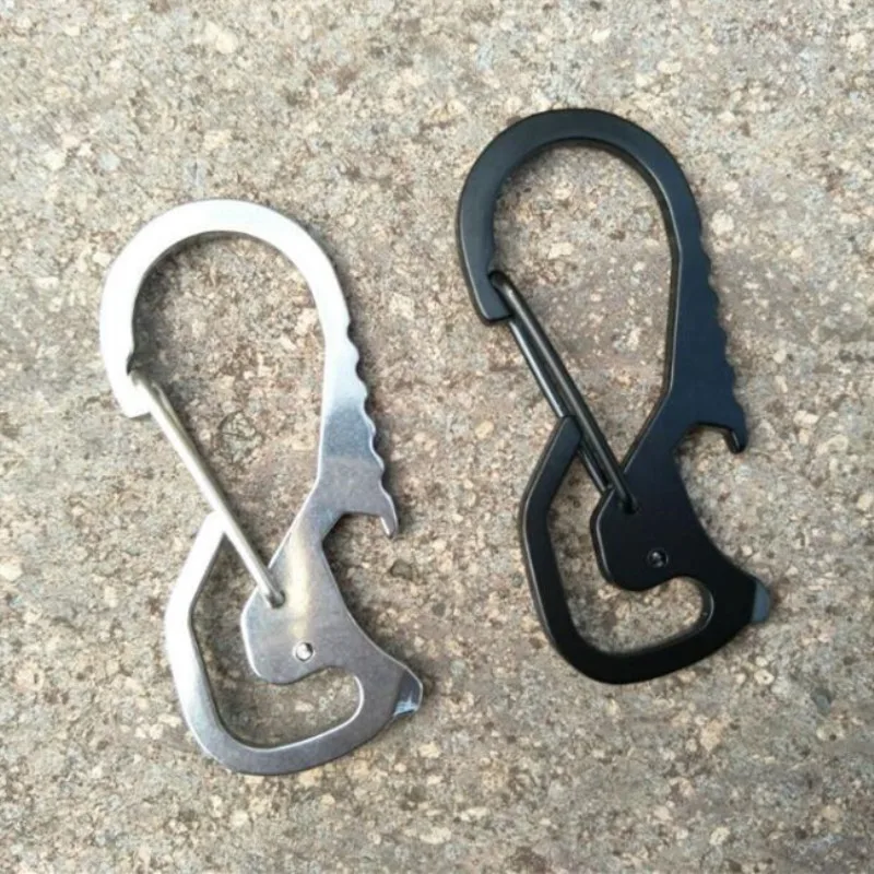 الفولاذ المقاوم للصدأ أدوات في الهواء الطلق حلقة تسلق كاب رافع عرافة سائق سلسلة مفاتيح فتاحة الزجاجات حلقة تسلق الملحقات متعددة الوظائف