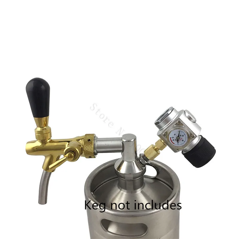 Stainless Steel Mini Keg Tap Dispenser with adjustable beer tap and CO2 Injector Premium for 2L 3.6L 5L Beer Keg growle