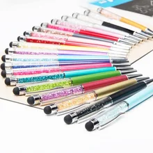 1 шт., креативная кристальная ручка, алмазные шариковые ручки, канцелярские шариковые ручки, стилус, ручка для сенсорного экрана, 11 цветов, маслянистая черная, запасная часть 0,7 мм