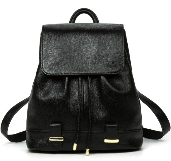 

New Noble Genuine Leather Female Backpacks Exquisite Fashion Casual Shoulder Bag British Style Vintage College Schoolbag C276
