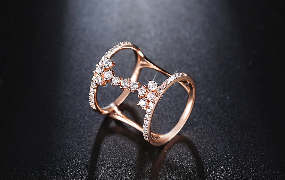 ORSA JEWELS Стильное женское кольцо розовое золото серебро цвет кольца уникальная форма AAA циркон женские вечерние ювелирные изделия подарок AAOR149