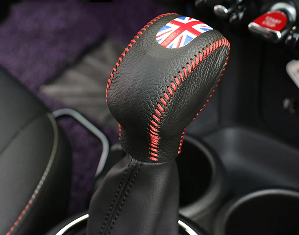Авто настоящий кожаный чехол для рычага переключения передач чехол украшение ручного тормоза для Mini Cooper F54 F55 F56 F60 земляк автомобильные аксессуары