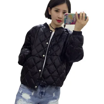 

Ultra Light Down Coat Women Short Loose O-neck 90% White Duck Down Female Jackets Autumn Winter Outwear Parkas Plus Size RE0137
