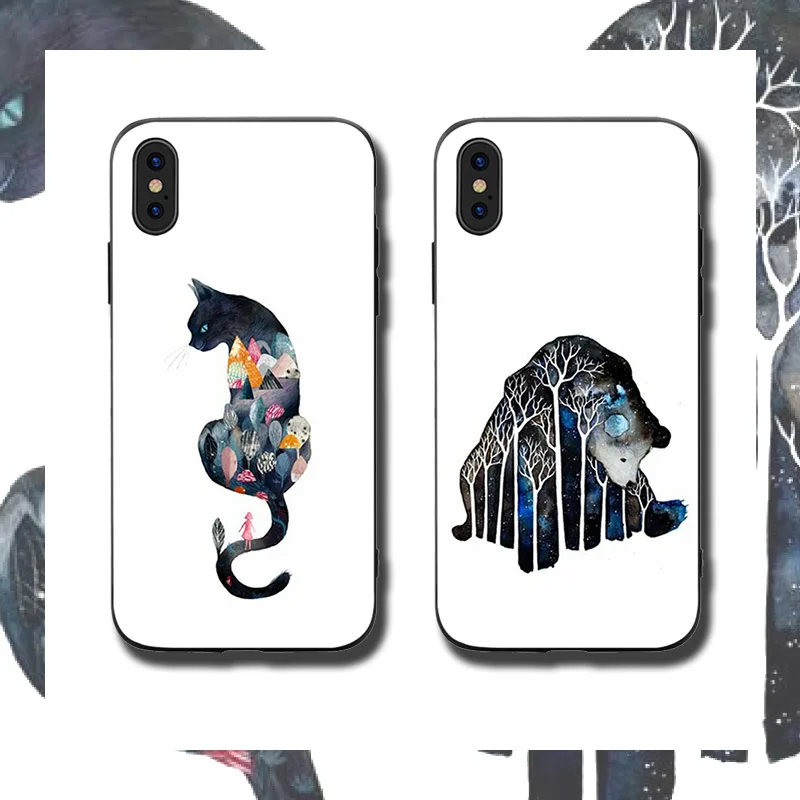 

Cat Bear Phone Cases Cover for iphone X XR XS MAX 6 6s 7 8 Plus TPU Cover Coque For iphone 7 8Plus iphone 5SE Cases