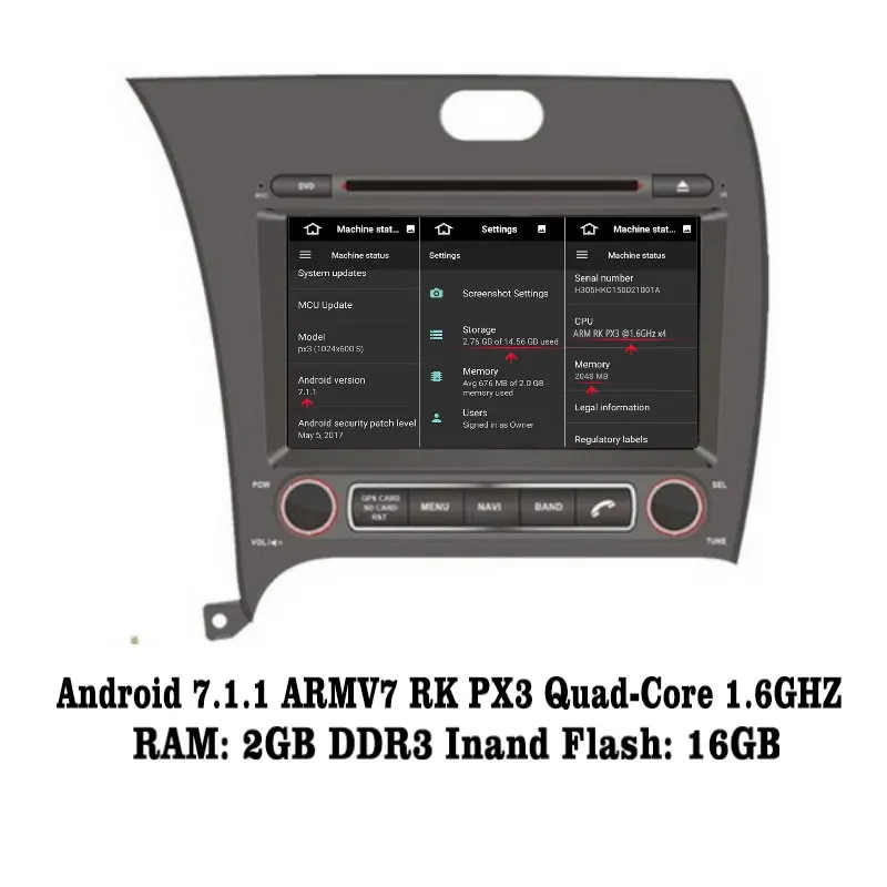Sale Liislee Android 7.1 2G RAM For Kia Cerato/K3/Forte Car Radio Audio Video Multimedia DVD Player WIFI DVR GPS Navi Navigation 1