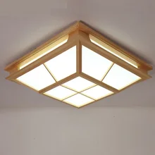 Plafonnier LED carré en bois Tatami, design japonais Simple, idéal pour un salon, un Restaurant ou une chambre à coucher