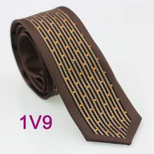 YIBEI Coachella Галстуки тонкий галстук коричневая кайма черный хаки в Вертикальную Полоску оранжевый горошек Тонкий галстук ЖАККАРДОВЫЙ тканевый галстук