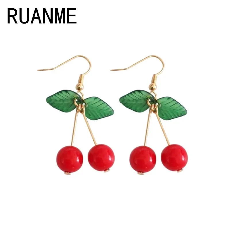 

The new cherry eardrop Japan and South Korea sweet cherry fruit eardrop fashion youth beautiful girl students Female earrings