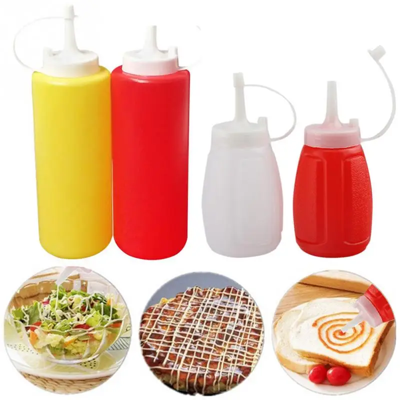

2PCS Restaurant sauce Bottle Kitchen Supplies Bake barbecue picnic Plastic seasoning bottle Cruet