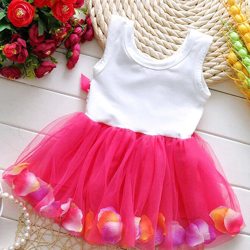 Baywell Baby Girl Dress Kids Sleeveless Lace Embroidered Princess Tutu Skirts