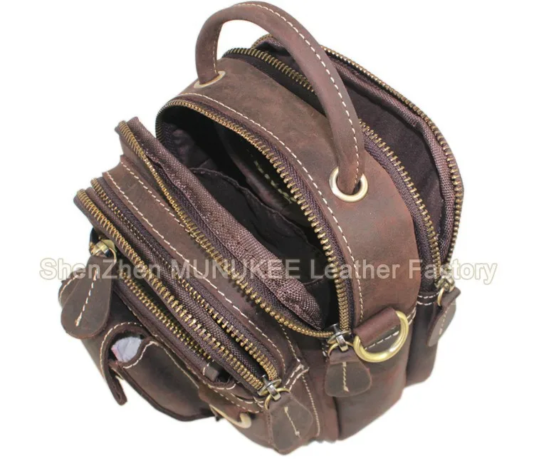 Ретро Натуральная кожа Мужская поясная сумка кожаная поясная Сумка многофункциональная сумка через плечо
