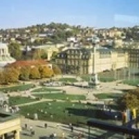 High Angle View Of A City  Schlossplatz  Stuttgart  Baden-Wurttemberg  Germany Poster Print (36 x 13)
