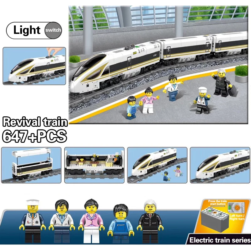 

New KAZI City Electric Revival Train Tracks Rail Power Function legoing Technic Creator Building Blocks Bricks Toys For Children