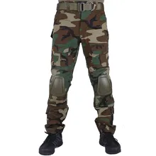 Камуфляж военный брюки мужчины брюки армейское брюки со съемными наколенники ватерлинии